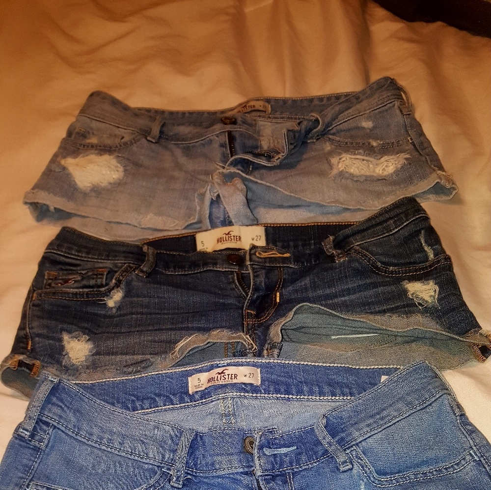 Lot of 3 hollister jean shorts